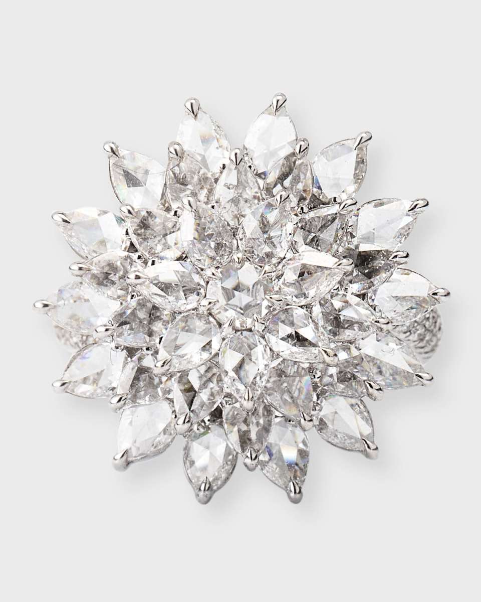Eclat 18K White Gold Eclat Spiked Diamond Ring, 4.00tcw